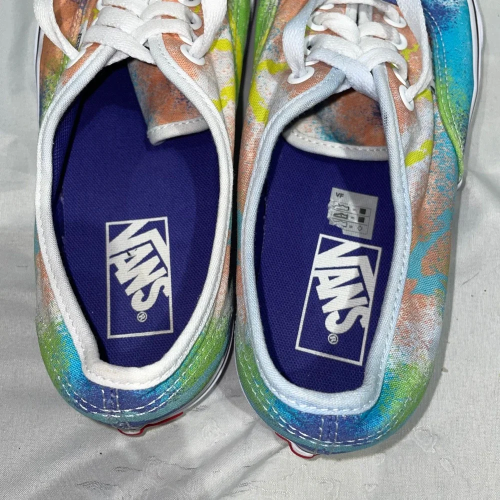 Vans Authentic Multi Color Abstract Splash Canvas Sneakers Womens 9 Mens 7.5